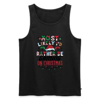 Weihnachten Noël Gamer Gaming à Noël - Débardeur bio Premium Homme - noir - Devant - Michal (187cm)