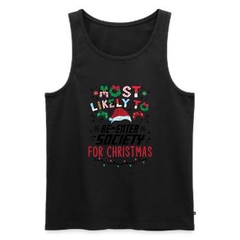 Gamer Gaming Dire Noël Noël Humour Drôle - Débardeur bio Premium Homme - noir - Devant - Michal (187cm)