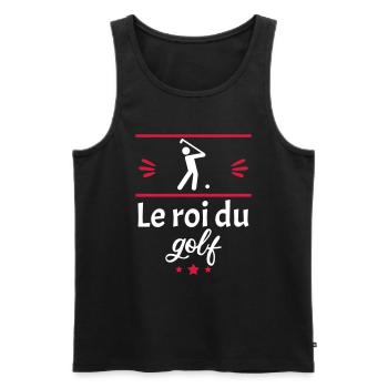 le roi du golf, cadeau golfeur - Débardeur bio Premium Homme - noir - Devant - Michal (187cm)