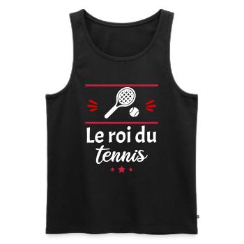 le roi du tennis, tennisman - Débardeur bio Premium Homme - noir - Devant - Michal (187cm)