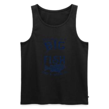 Angler Angeln Geschenkidee Happiness Is A Big Fish - Männer Premium Bio Tank Top - Schwarz - Vorne - Michal (187cm)