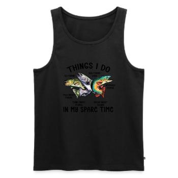 Fishing Fishing Angler Things I Do In My Spare Time - Men's Premium Organic Tank Top - black - Front - Michal (187cm)