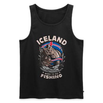 ICELAND - born to go - FISHING - Men's Premium Organic Tank Top - black - Front - Michal (187cm)