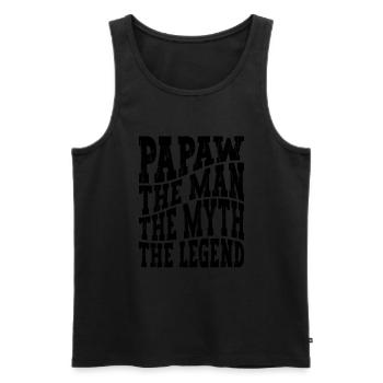 Papa Vater Opa Geschenkidee Papaw Spruch Retro - Männer Premium Bio Tank Top - Schwarz - Vorne - Michal (187cm)