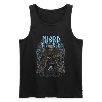 Njørd Fisker - Viking - blue - Men's Premium Organic Tank Top - black - Front - Michal (187cm)