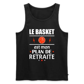 Le basket est mon plan de retraite, humour, noël - Débardeur bio Premium Homme - noir - Devant - Michal (187cm)