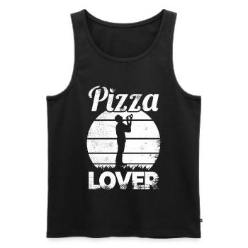 Pizza Enthusiast - Männer Premium Bio Tank Top - Schwarz - Vorne - AI Model Male 178 light (178cm)