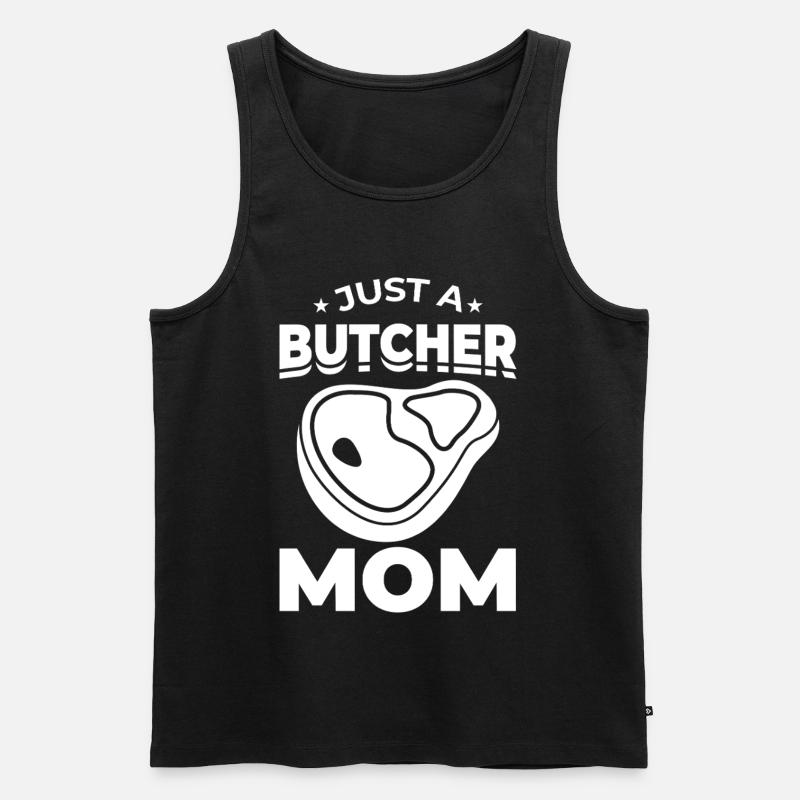 Nur eine Metzger Mutter - Männer Premium Bio Tank Top - Schwarz