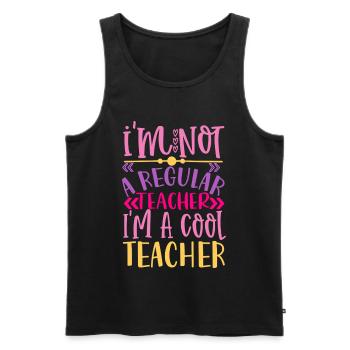 Cool Teacher – Funny Gift for Teachers - Men's Premium Organic Tank Top - black - Front - Michal (187cm)