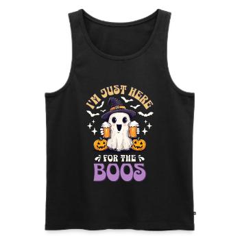 Halloween I'm Just Here For The Boos Ghost Beer - Men's Premium Organic Tank Top - black - Front - Michal (187cm)