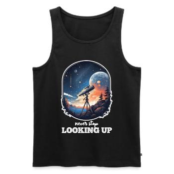 Astronaute et Espace Message Positif et Motivant - Débardeur bio Premium Homme - noir - Devant - Michal (187cm)