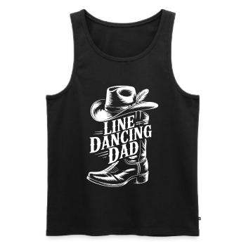 Linedancing Dad Cowboy Motif - Men's Premium Organic Tank Top - black - Front - AI Model Male 178 light (178cm)
