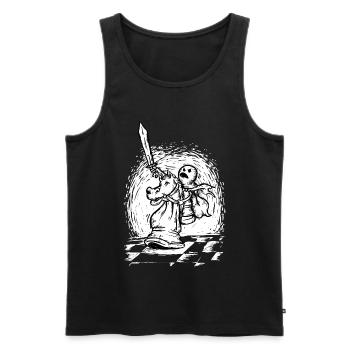 Der letzte Angriff - Bauernreiten, Schachritter - Männer Premium Bio Tank Top - Schwarz - Vorne - AI Model Male 178 light (178cm)
