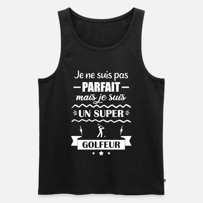 Super Golfer Golf - Männer Premium Bio Tank Top - Schwarz