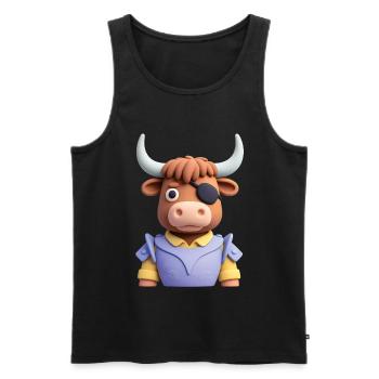 PIRATE BULL - baby & kids - Débardeur bio Premium Homme - noir - Devant - Michal (187cm)