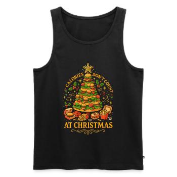 Calories Don't Count Xmas Burger Tree - Men's Premium Organic Tank Top - black - Front - AI Model Male 178 light (178cm)