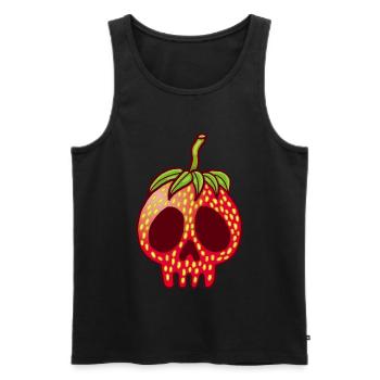 Strawberry Skull - Men's Premium Organic Tank Top - black - Front - Michal (187cm)