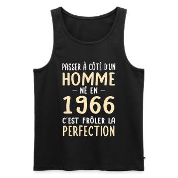 Born in 1966 – Coming close to perfection - Men's Premium Organic Tank Top - black - Front - Michal (187cm)
