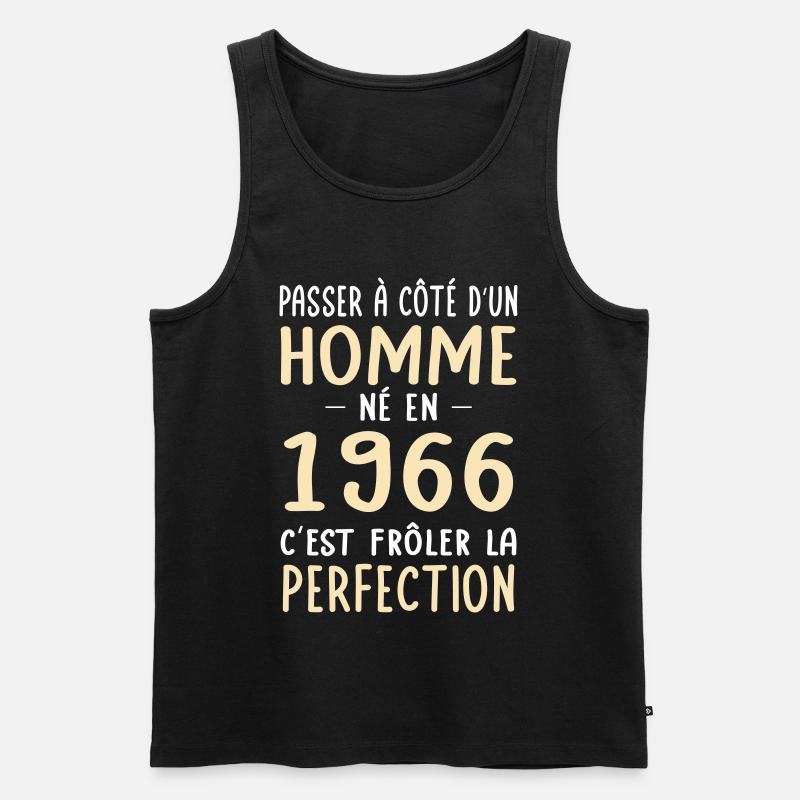 Geboren 1966 – Perfektion nahe - Männer Premium Bio Tank Top - Schwarz