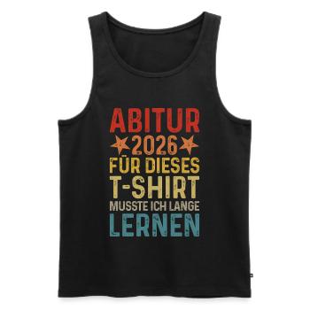 Abitur 2026 - Men's Premium Organic Tank Top - black - Front - AI Model Male 178 light (178cm)