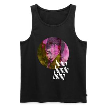ThinkBick_being_human_being_2026_4 - Männer Premium Bio Tank Top - Schwarz - Vorne - AI Model Male 178 light (178cm)
