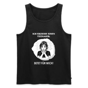 I'm raising a teenager – pray for me! - Men's Premium Organic Tank Top - black - Front - AI Model Male 178 light (178cm)