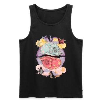 RÊVES DE CHATON - Débardeur bio Premium Homme - noir - Devant - Michal (187cm)