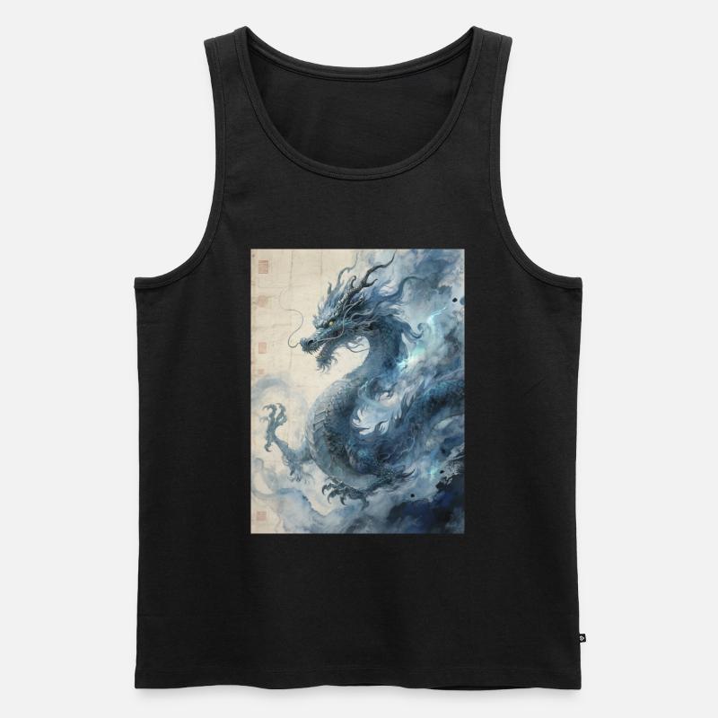 Die Sternennacht: Blauer Drache – Aether - Männer Premium Bio Tank Top - Schwarz