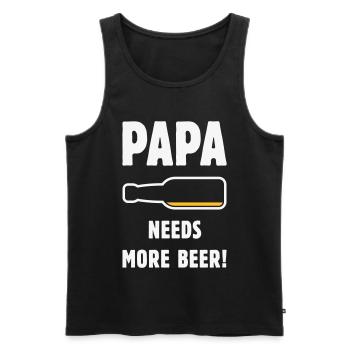Papa a besoin de plus de bière ! (Bière Père Papa / NEG 2C) - Débardeur bio Premium Homme - noir - Devant - Michal (187cm)
