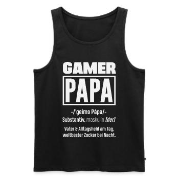 Gamer Papa Definition Lustiger Zocker Vater - Männer Premium Bio Tank Top - Schwarz - Vorne - Michal (187cm)