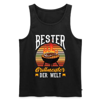 Bester Grillmeister Der Welt Papa Vater Lustig - Männer Premium Bio Tank Top - Schwarz - Vorne - AI Model Male 178 light (178cm)