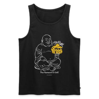 Tirkku Buddha - Männer Premium Bio Tank Top - Schwarz - Vorne - Michal (187cm)