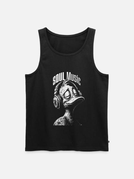 Soul Music Duck - Männer Premium Bio Tank Top - Schwarz