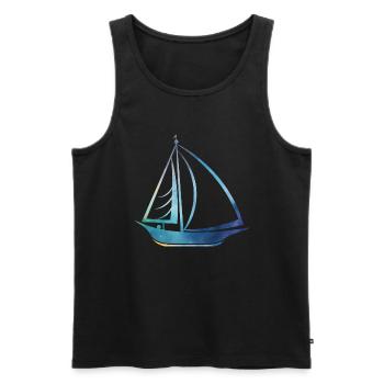 Sailing ship - Men's Premium Organic Tank Top - black - Front - Michal (187cm)