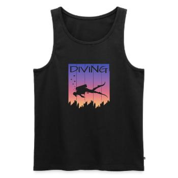 Tauchen Diving - Männer Premium Bio Tank Top - Schwarz - Vorne - Michal (187cm)