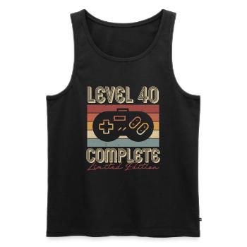 40th Birthday 40th Anniversary Retro Gift - Men's Premium Organic Tank Top - black - Front - AI Model Male 178 light (178cm)