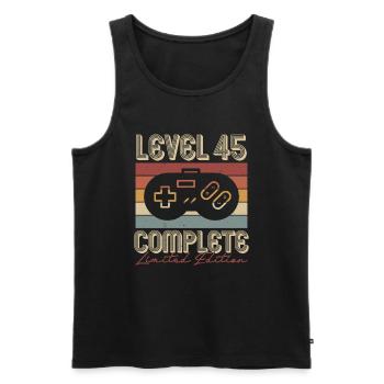 45 Birthday 45 Years Retro Gift - Men's Premium Organic Tank Top - black - Front - AI Model Male 178 light (178cm)