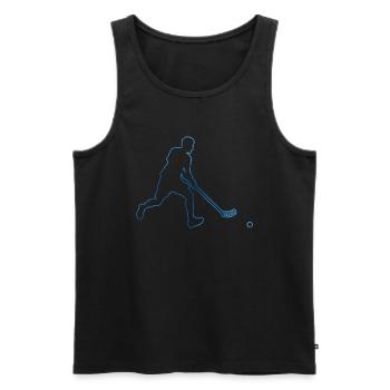 Floorball Salibandy Unihockeyspielen Unihockey - Männer Premium Bio Tank Top - Schwarz - Vorne - AI Model Male 178 light (178cm)
