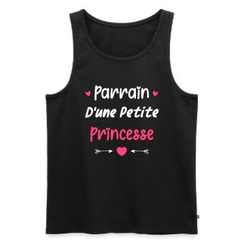 Parrain d'une princesse - Débardeur bio Premium Homme - noir - Devant - Michal (187cm)