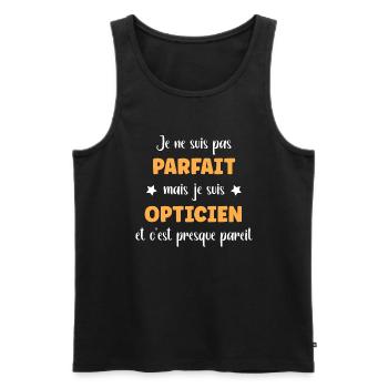 Opticien - Débardeur bio Premium Homme - noir - Devant - Michal (187cm)
