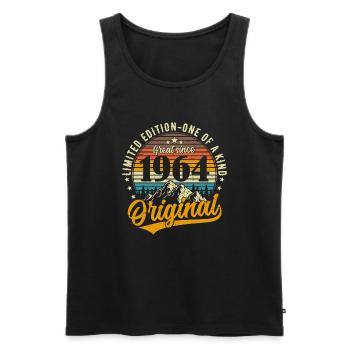 1964 Jahrgang Vintage Retro Geburtstag Geschenk - Männer Premium Bio Tank Top - Schwarz - Vorne - Michal (187cm)