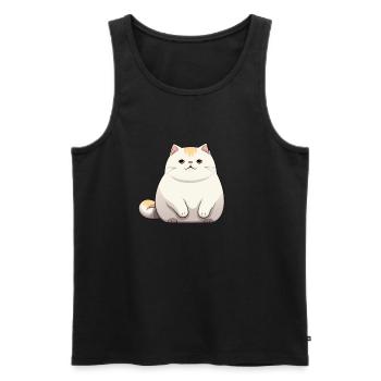 Katze Großer Humor Kawaii Comic Zeichnung Manga Zeichnung - Männer Premium Bio Tank Top - Schwarz - Vorne - AI Model Male 178 light (178cm)
