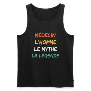 médecin - Débardeur bio Premium Homme - noir - Devant - Michal (187cm)