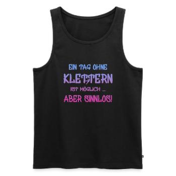klettern Kletterer Boulderer klettern bouldern - Männer Premium Bio Tank Top - Schwarz - Vorne - AI Model Male 178 light (178cm)