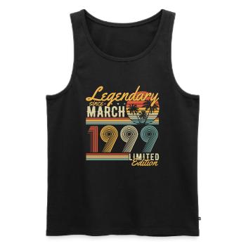 Légendaire depuis mars 1999 Vintage Birthday - Débardeur bio Premium Homme - noir - Devant - Michal (187cm)