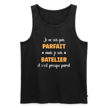 batelier - Débardeur bio Premium Homme - noir - Devant - Michal (187cm)
