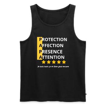 Dad Protection Affection Presence Attention - Men's Premium Organic Tank Top - black - Front - AI Model Male 178 light (178cm)