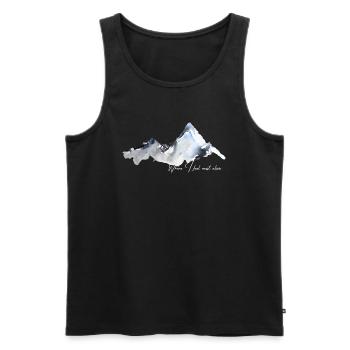 Wo ich mich am lebendigsten fühle - Ski Alpin (dunkles C.) - Männer Premium Bio Tank Top - Schwarz - Vorne - Michal (187cm)