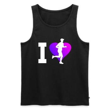 Marathonläufer Damen Laufen Marathon Runner - Männer Premium Bio Tank Top - Schwarz - Vorne - Michal (187cm)