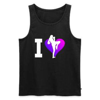 Men's Thai Boxing Women Muay Thai Thaiboxing - Men's Premium Organic Tank Top - black - Front - AI Model Male 178 light (178cm)